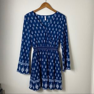 Romper Womens XS Flowy Floral Long Sleeve Bell Drapey Indie Flowey Milky Fairy